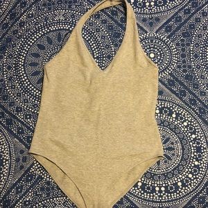 Grey Halter Bodysuit